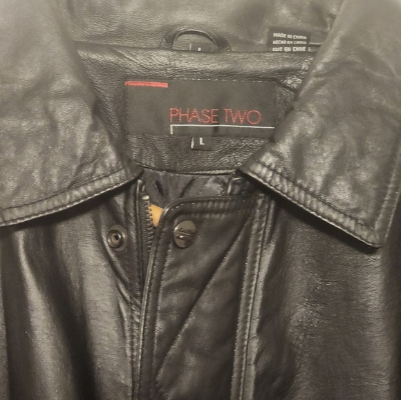 Mens Phase Two Leather Jacket - Picture 2 of 6